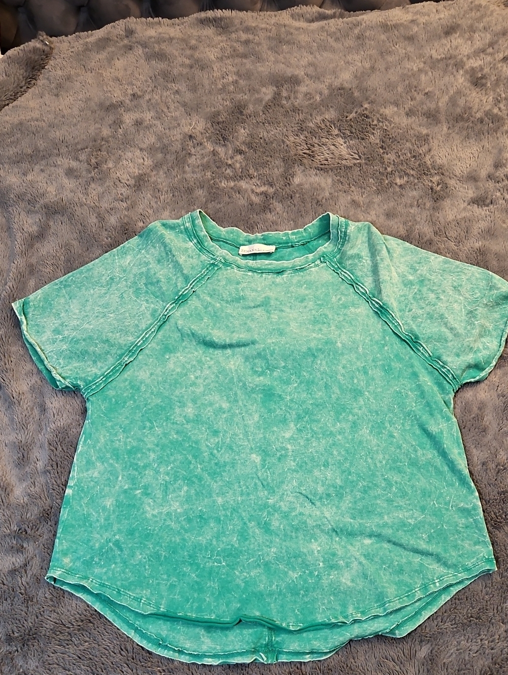 Zenana Outfitters Aqua Mineral-Wash Short Sleeve Tee NWOT